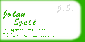 jolan szell business card