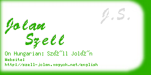 jolan szell business card